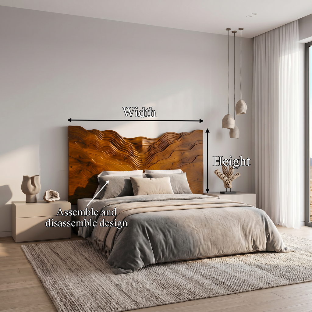 Contemporary Mountain Range Headboard Wooden Bed Headboard For Bedroom - view 8