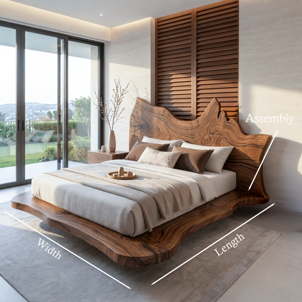 Contemporary Live Edge Bed Frame For Master Bedroom - view 8