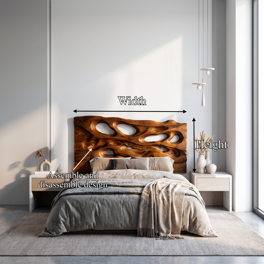 Contemporary Cutout Headboard Wooden Bed Headboard For Bedroom - view 8