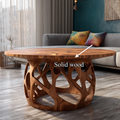 Coffee Table Solid Wood Handmade Art Style Gift