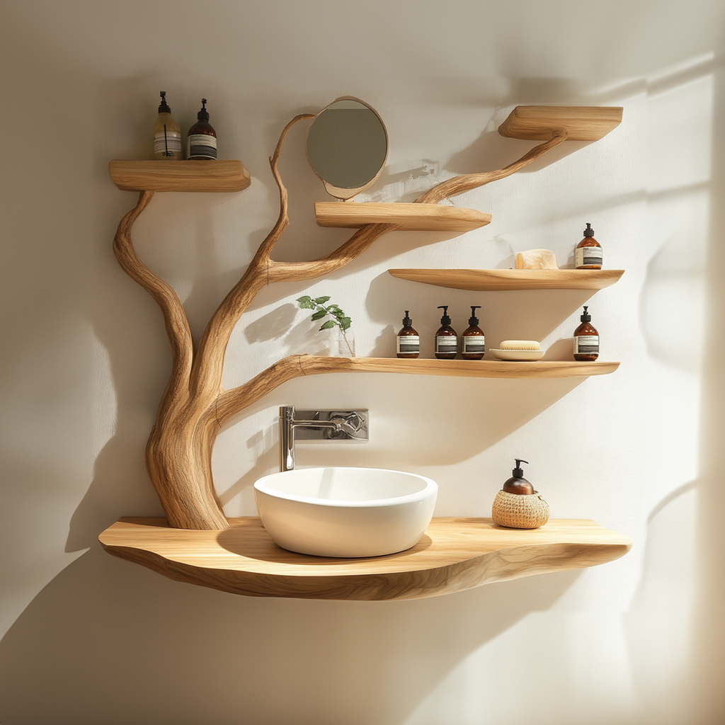Custom Rustic Bathroom Vanity Sink Shelf Bathroom