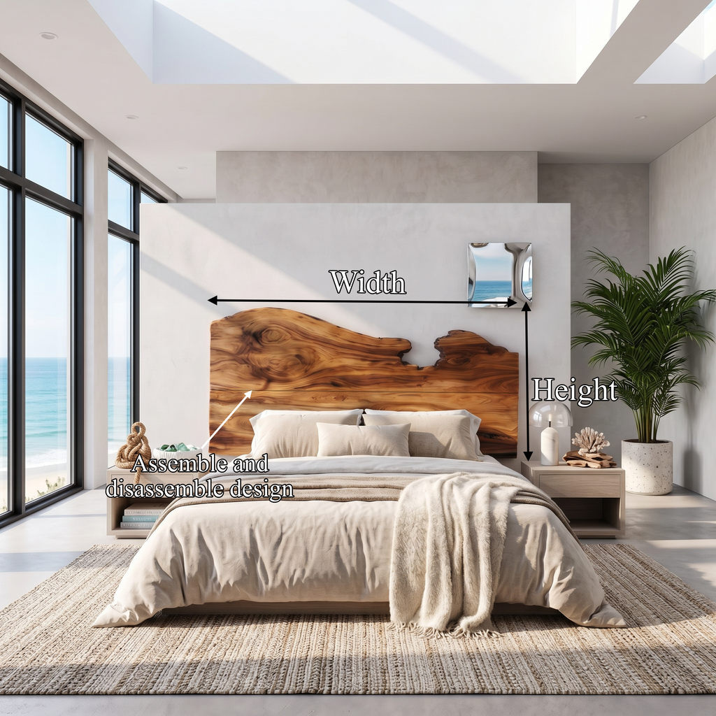 Contemporary Live Edge Headboard Wooden Bed Headboard For Bedroom - view 8
