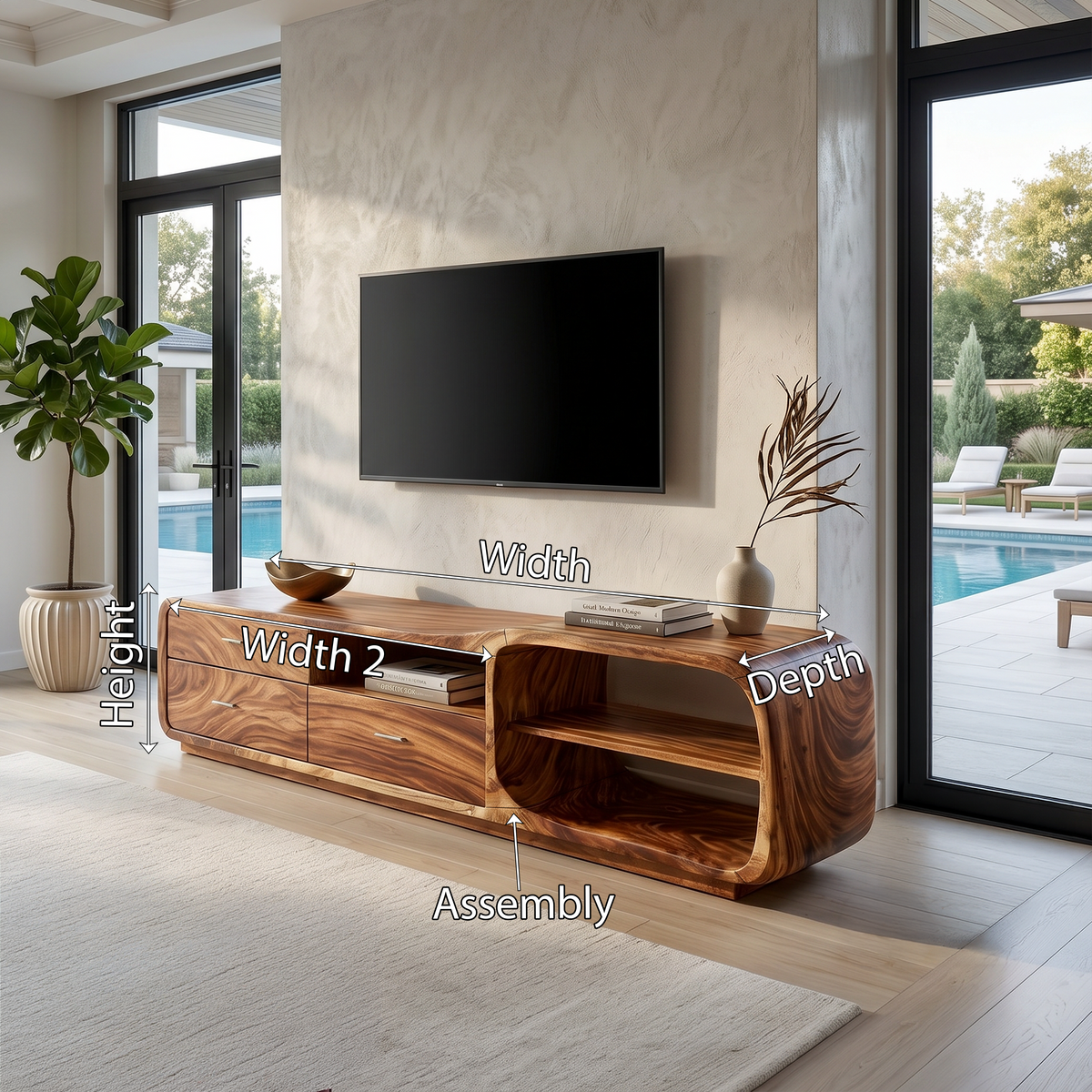 Curved Organic TV Stand Designer Residence - view 8