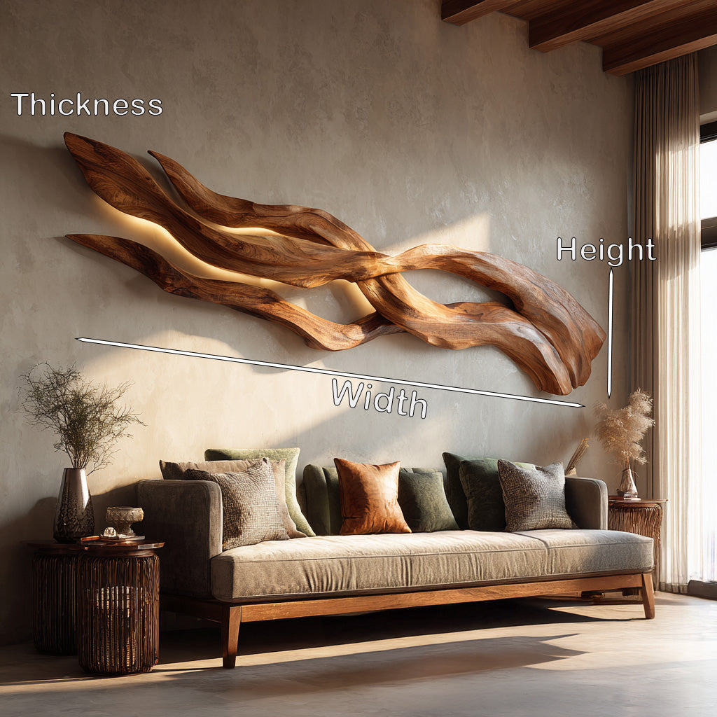 Contemporary Sculptural Wood Wall Art For Home Style - view 8
