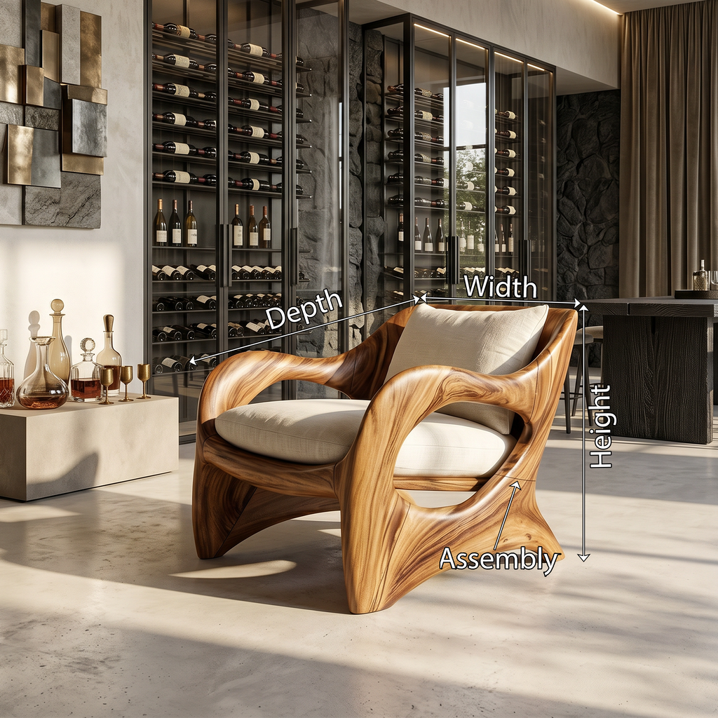 Elegant Curved Wood Accent Chair for Luxury Bedroom Retreats - view 8