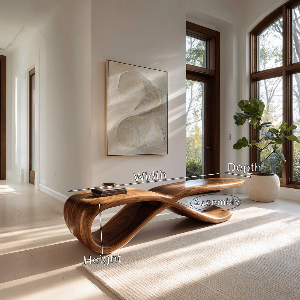 Contemporary Sculptural Wooden Bench For Hallway - view 8