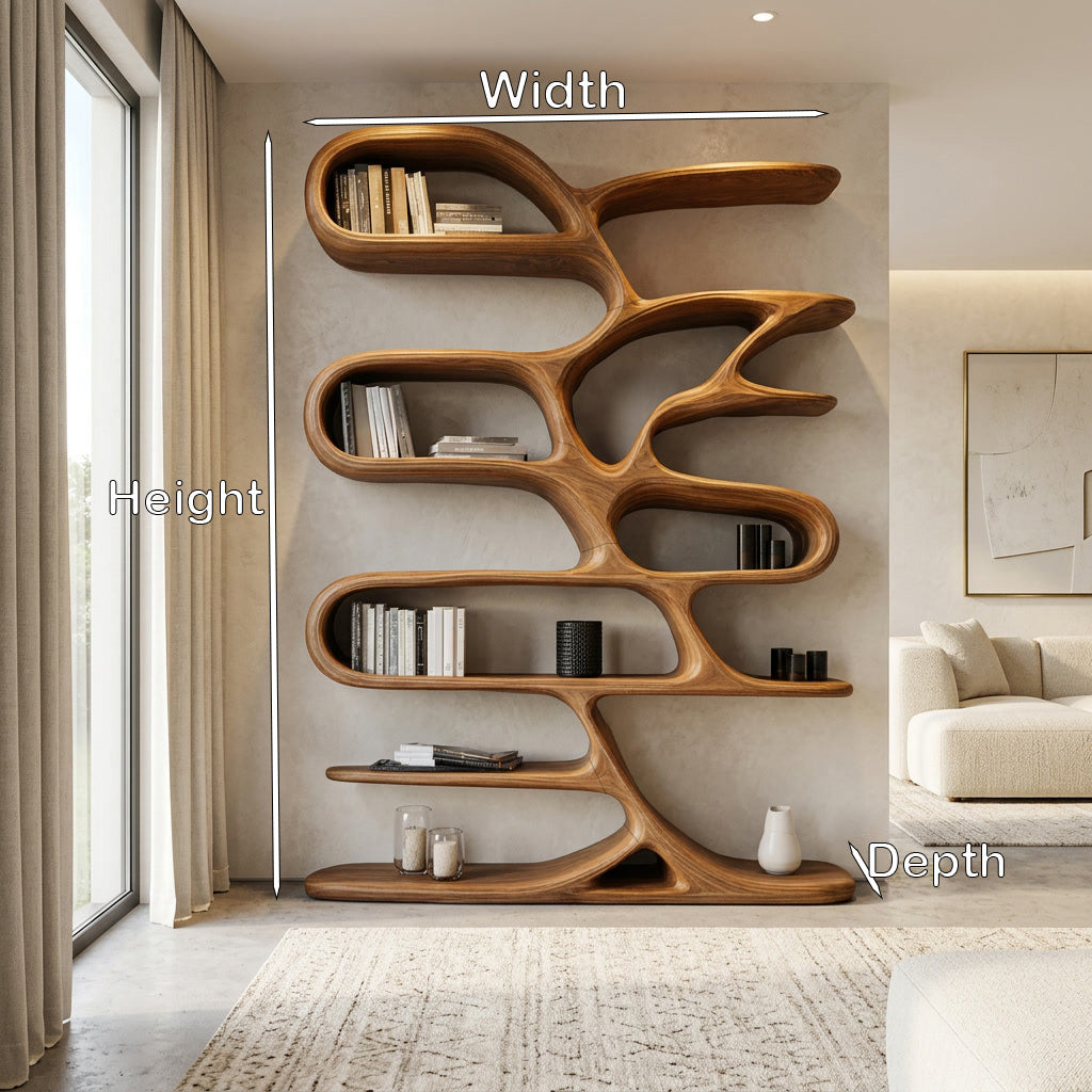 Contemporary Wooden Bookcase For Minimalist Living Room Decor - view 8