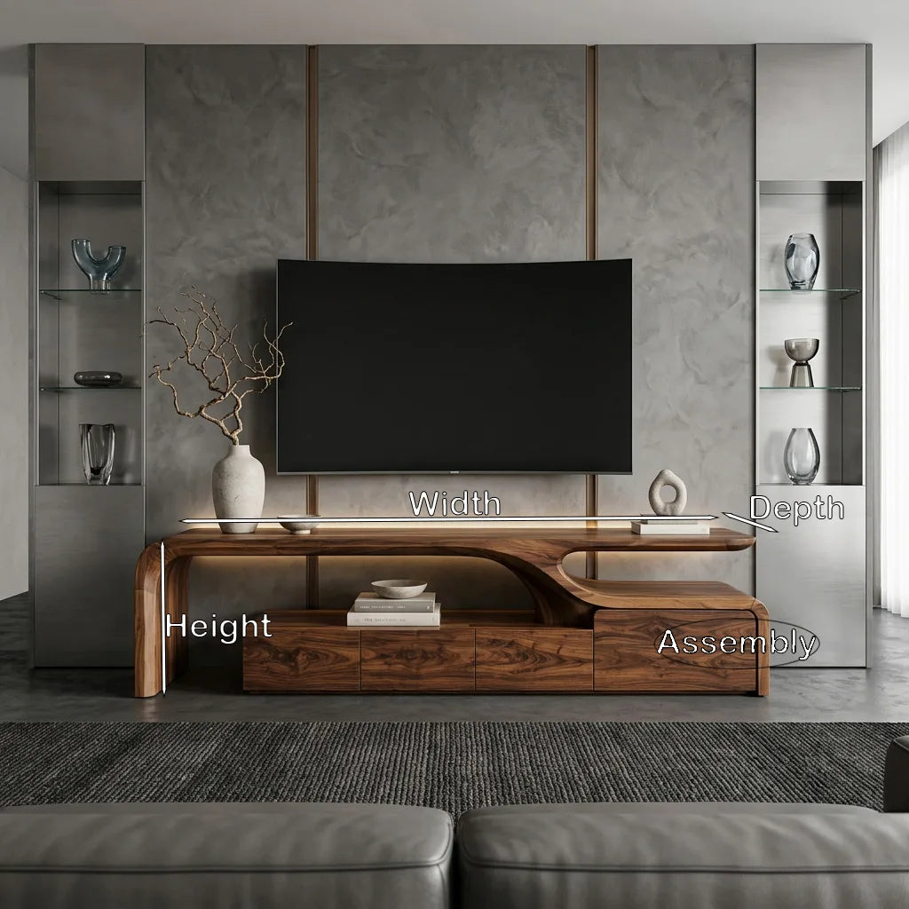 Contemporary Sculptural TV Console For Living Room - view 8
