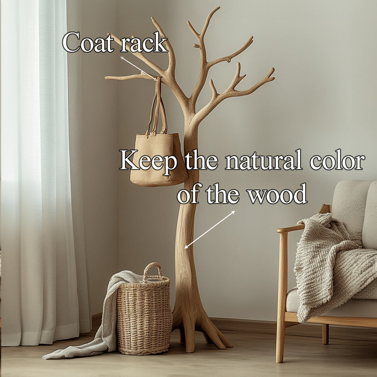 Custom Coat Rack Solid Wood Living Room Decor Gifts Decorations - view 4