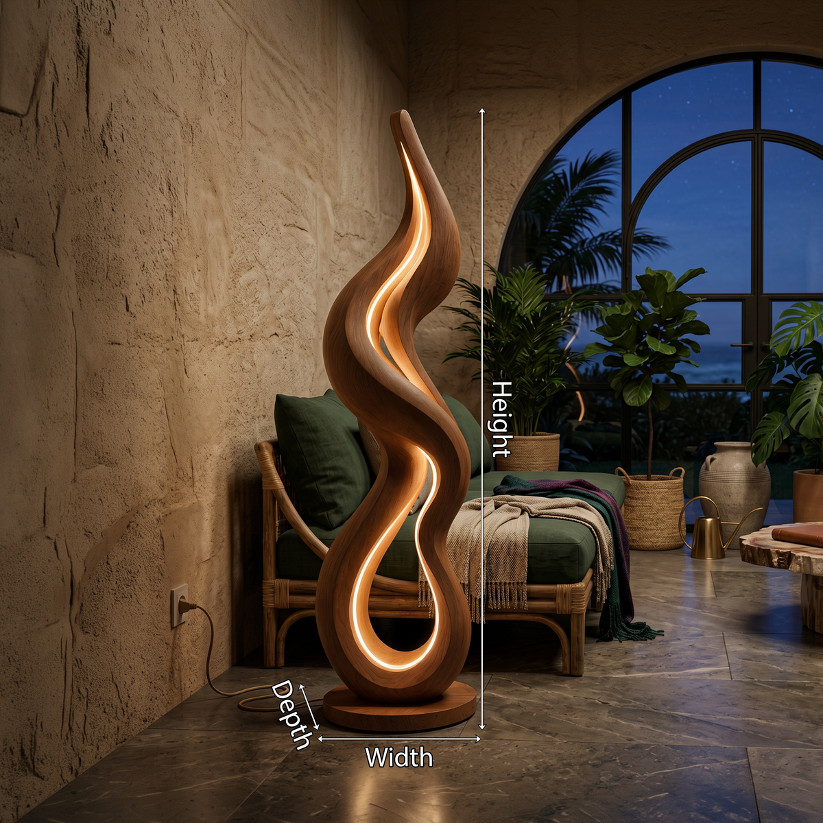 Contemporary Wave Lamp With Table For Living Room - view 8