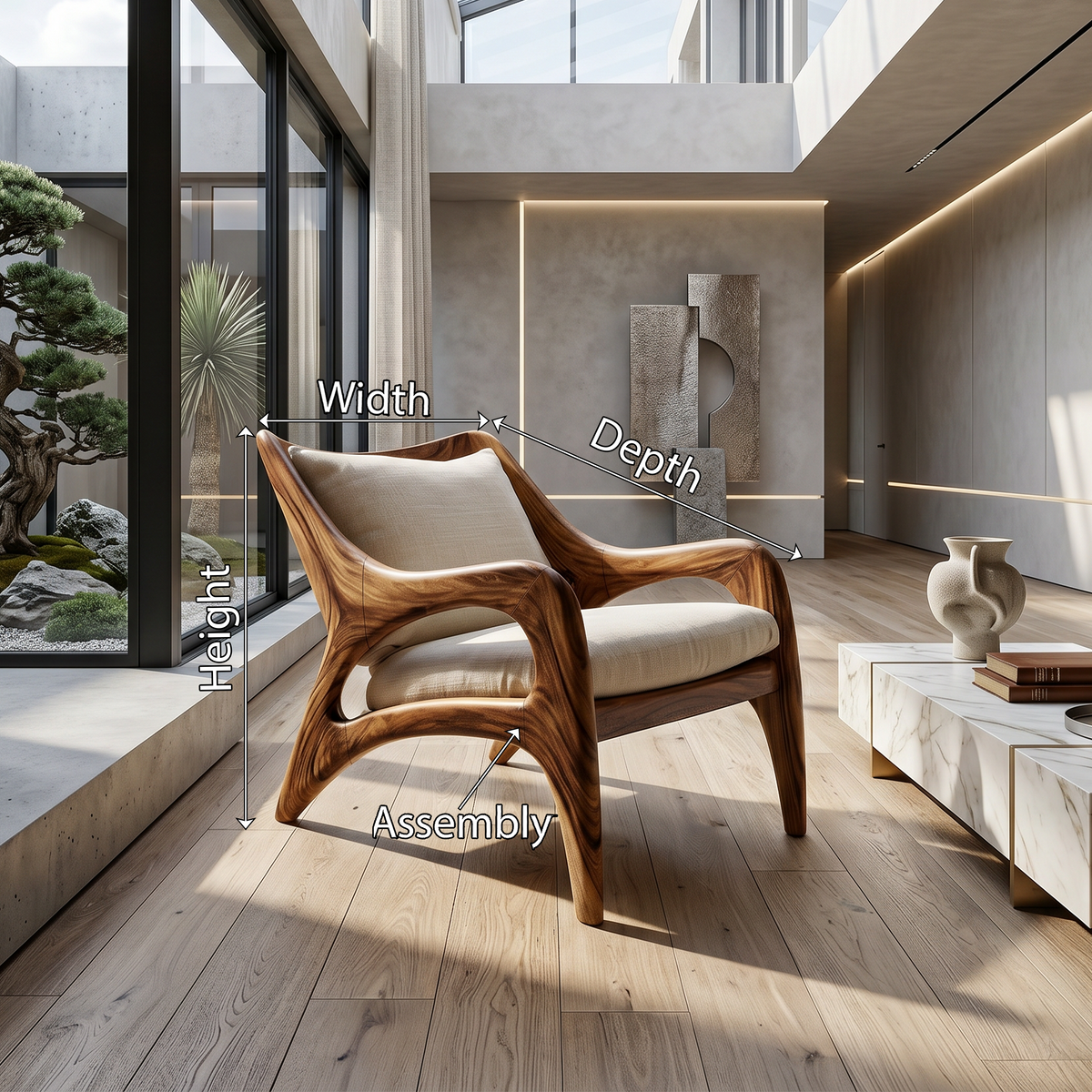 Contemporary Wooden Lounge Chair for Refined Porch Living - view 8