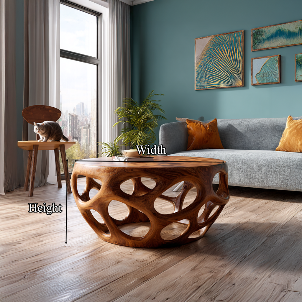 Farmhouse Coffee Table Reclaimed Wood Round Gift - view 5
