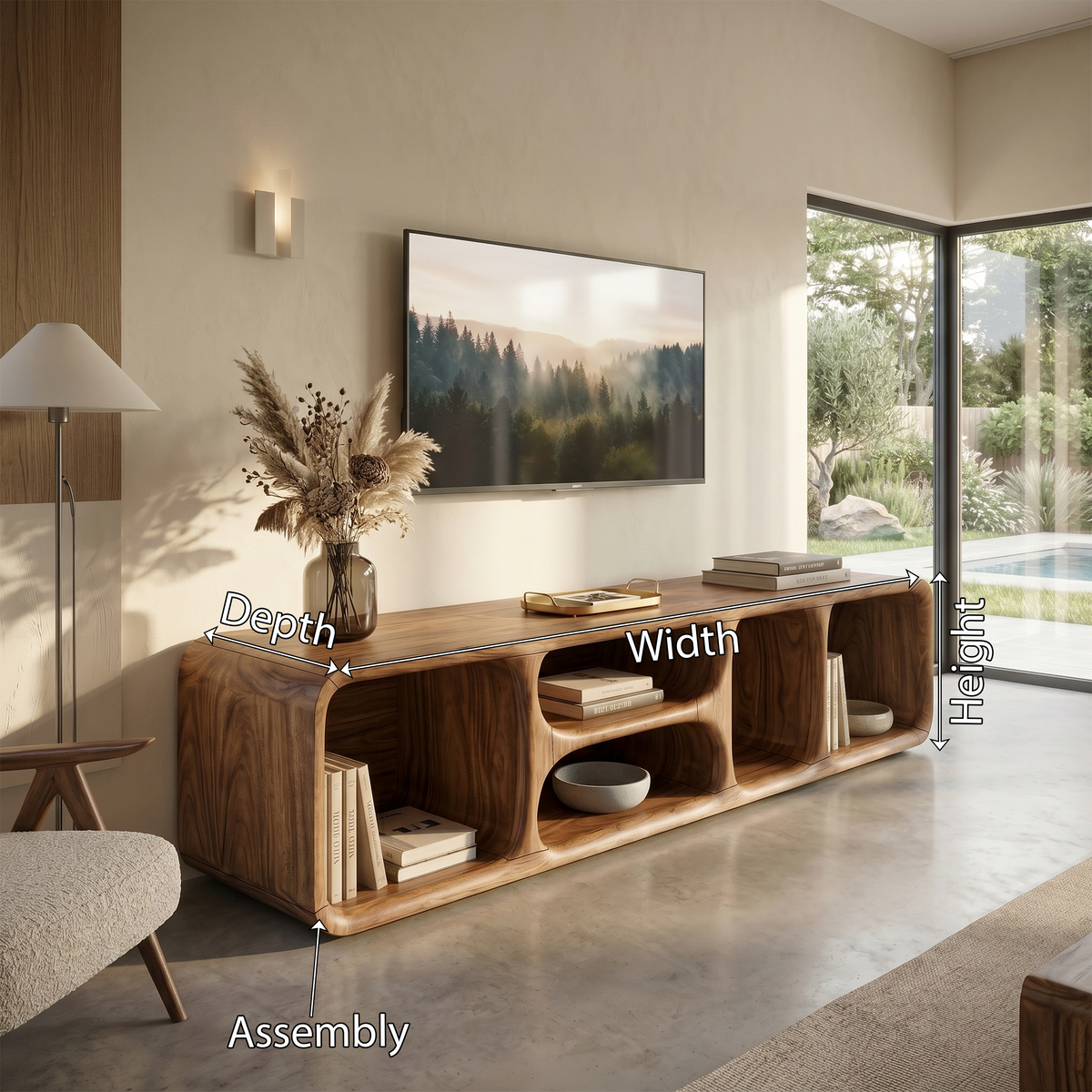 Contemporary Wooden TV Unit Luxury Interior - view 8