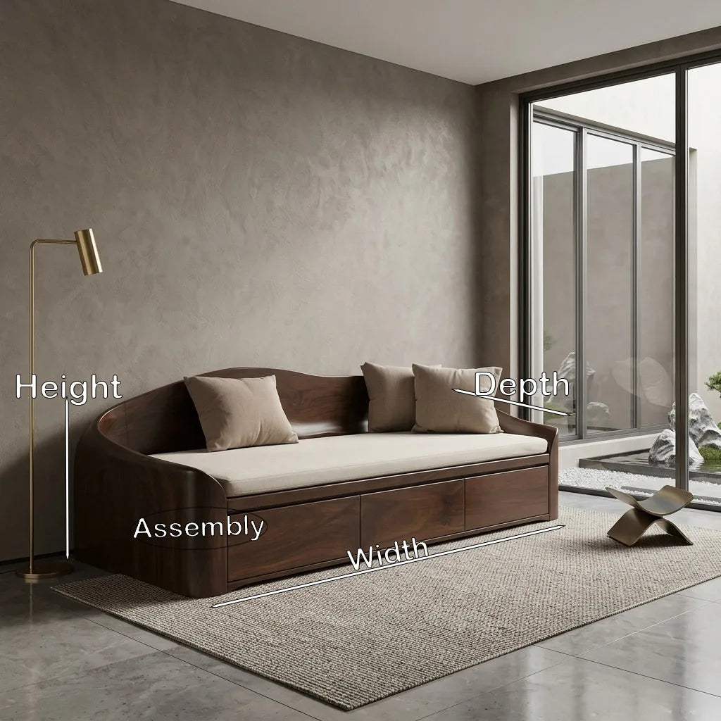 Contemporary Wooden Sofa With Drawers For Living Room - view 8