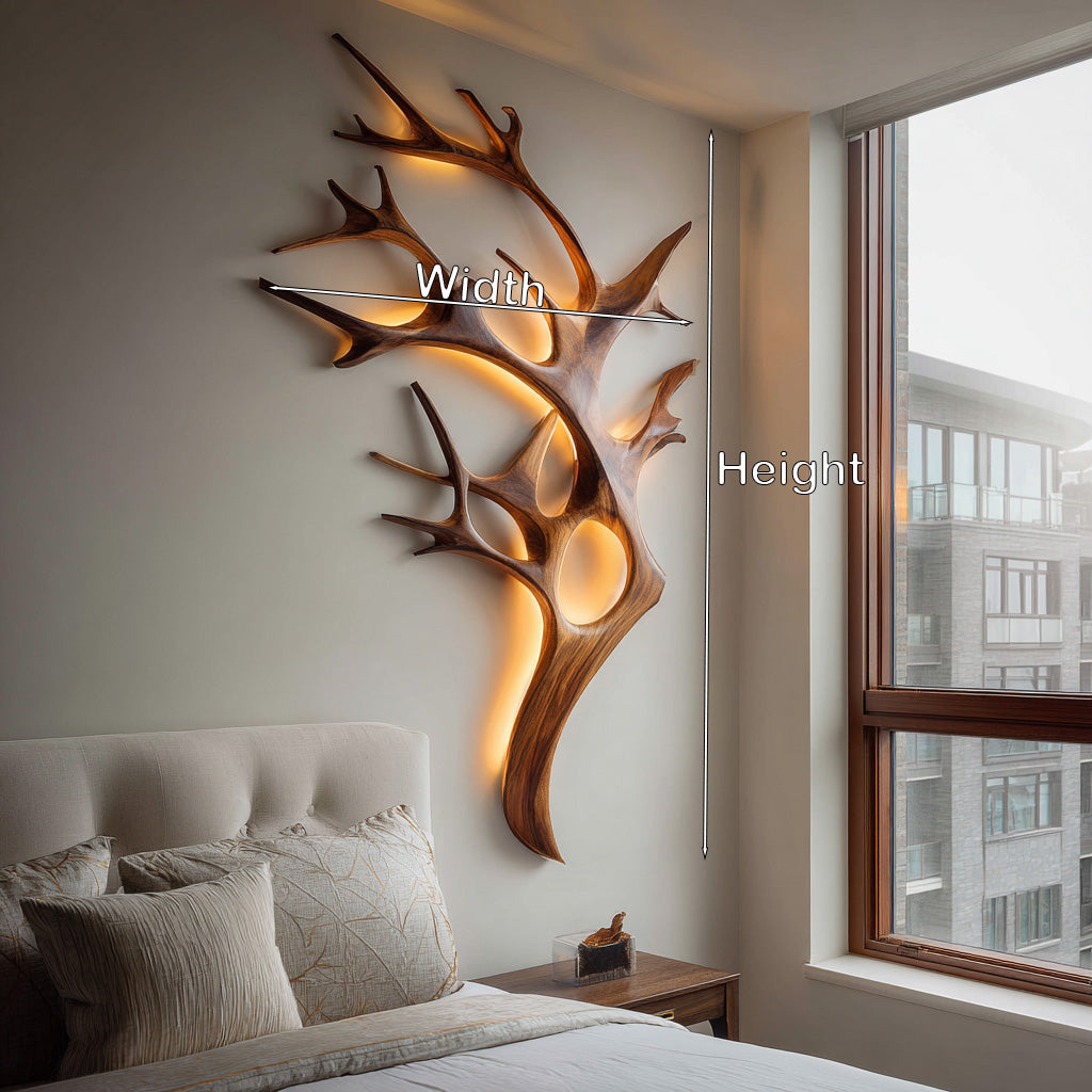 Contemporary Wooden Tree Wall Light For Bedroom - view 8