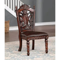 Abeena Traditional Solid Wood Side Dining Chairs, Brown Cherry, Set Of 2