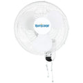 Classic 16-Inch Wall Mounted Oscillating Fan, 3-Speed, White, Metal