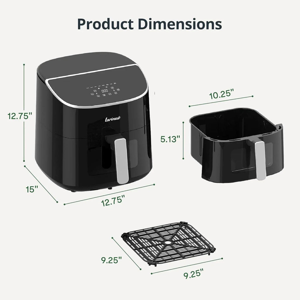 Larinest 8 Qt 8-in-1 Air Fryer With Viewing Window, Black - AF701