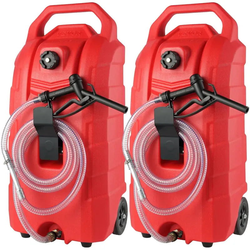 SKYSHALO Portable Fuel Caddy 2-Pack, 16 Gal, 7.8 L/min, Red - JGC16PH2