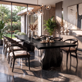 Contemporary Dining Table With Asymmetrical Natural Edge Top For Dining Room - view 4