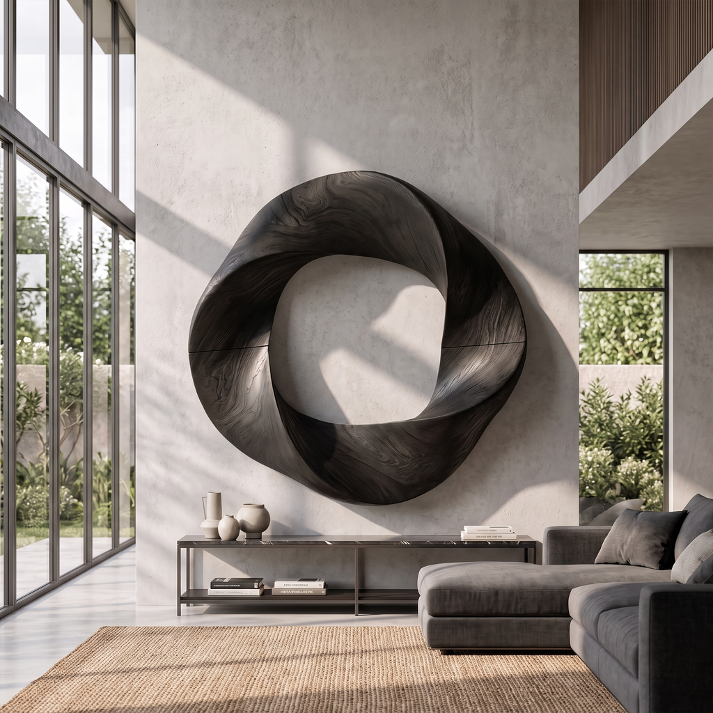 Contemporary Interlocking Circle Wall Art For Hallway And Bedroom - view 4