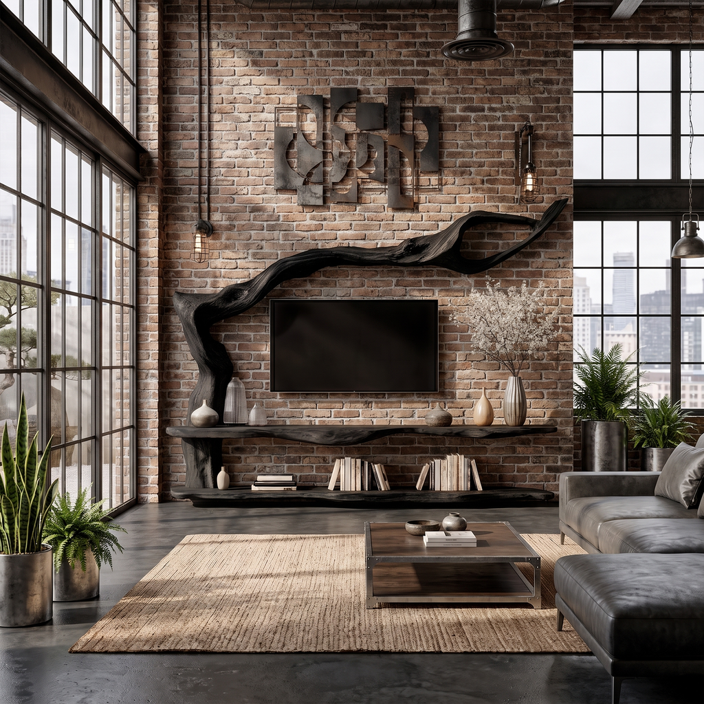 Contemporary TV Cabinet With Sculptural Tree Inspired Base For Living Room - view 4