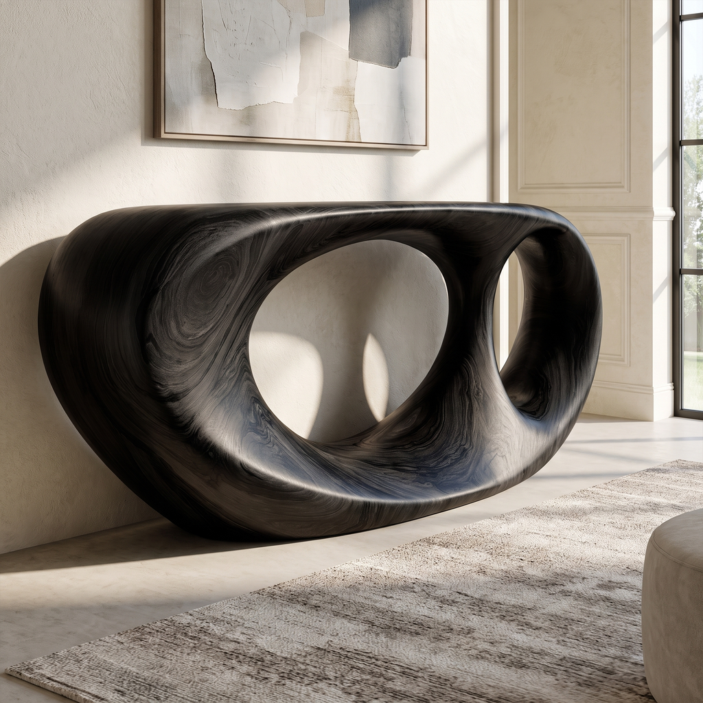 Console Table Organic Double Loop Design For Entryway - view 4