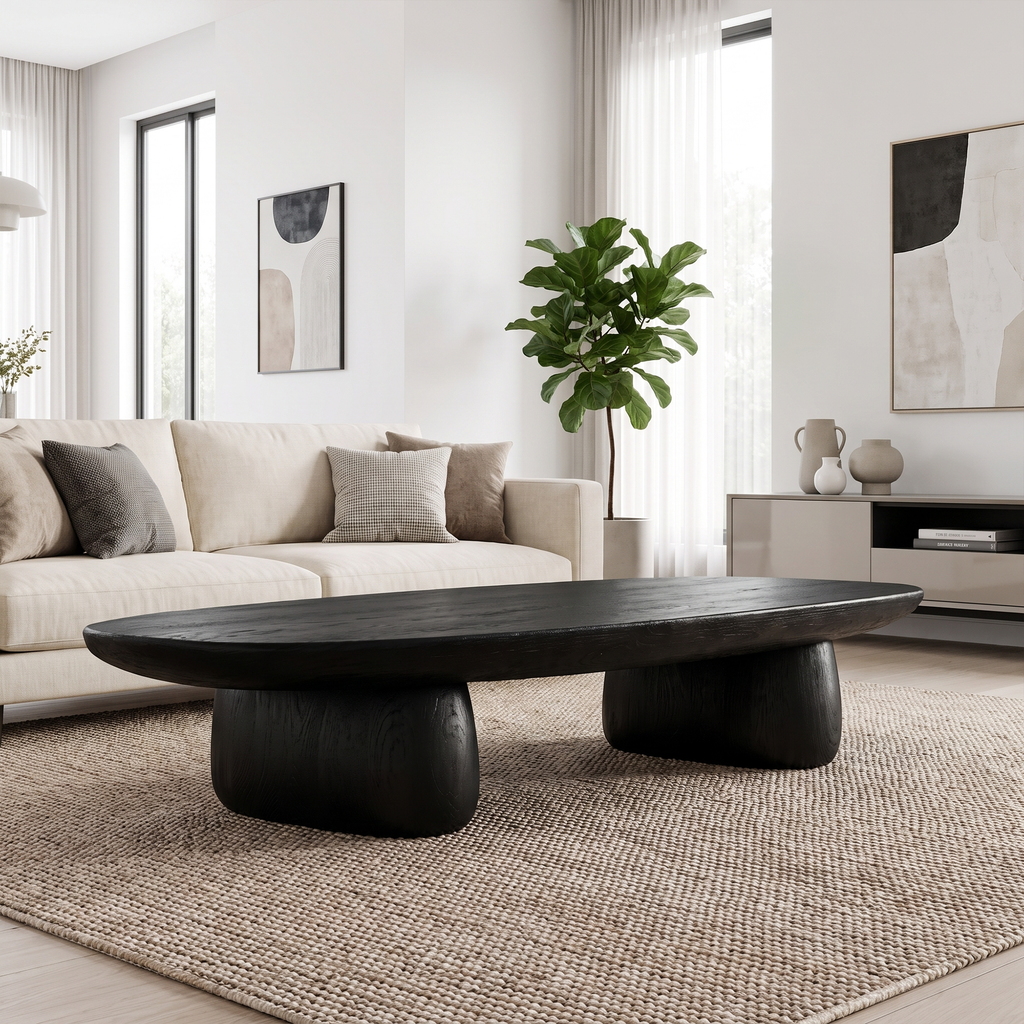 Contemporary Coffee Table With Artistic Column Form For Living Room And Lounge - view 4
