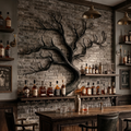 Artistic Tree Branch Wine Rack Wooden Wall Shelf For Kitchen Dining Room Bar - view 4