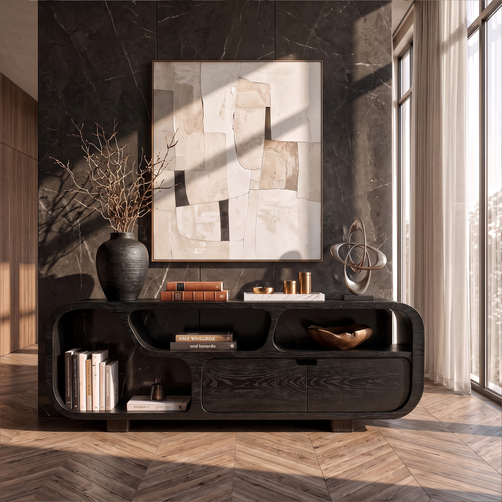 Contemporary Sideboard With Floating Drawer Design For Living Room - view 4