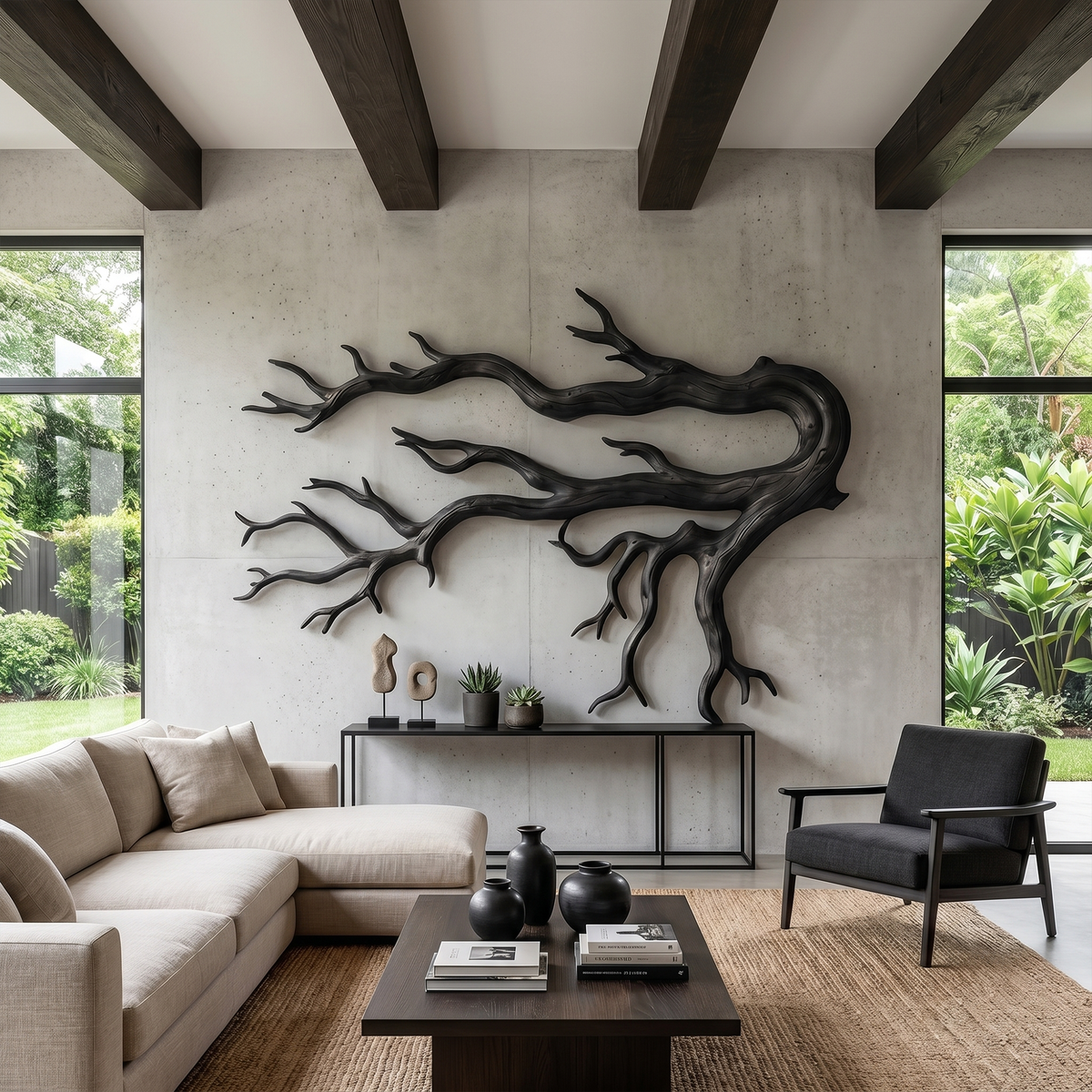 Driftwood Root Sculptural Solid Wood Wall Art Rustic Nature Inspired Decor - view 4