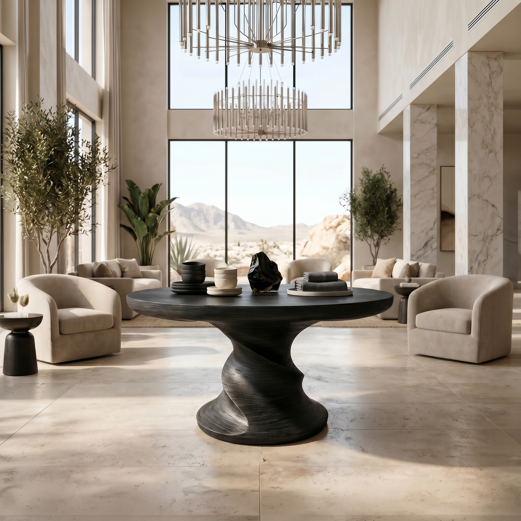 Contemporary Center Table With Flowing Curved Design For Foyer And Hallway - view 4
