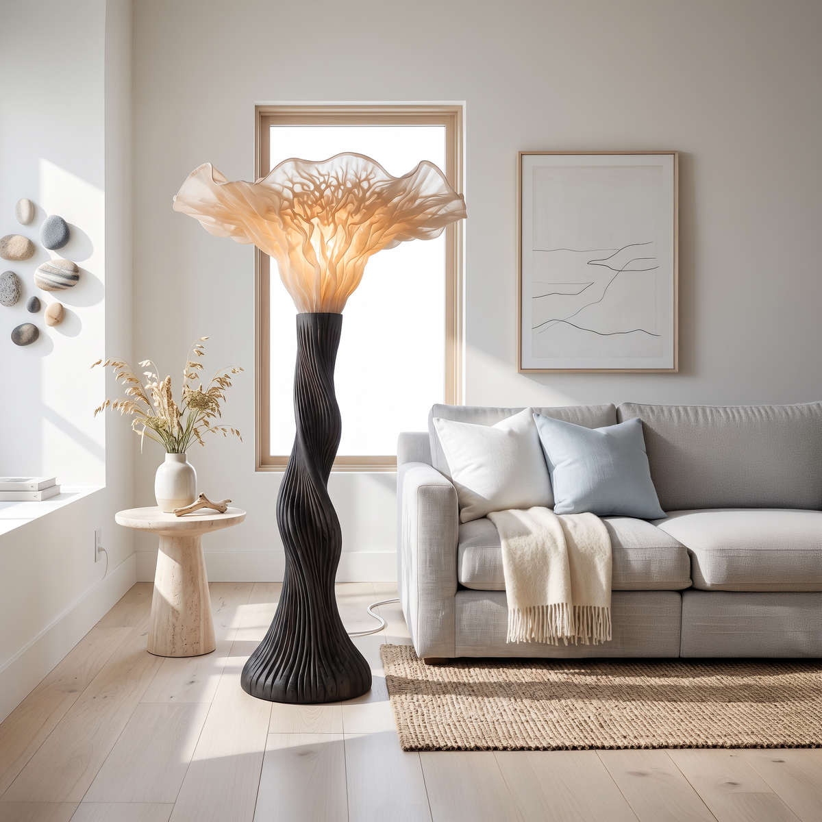 Contemporary Floor Lamp Artistic Mushroom Silhouette Lounge - view 4