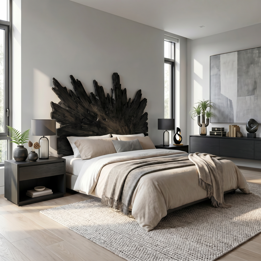 Art Deco Sunburst Headboard Wooden Bed Headboard For Bedroom - view 4