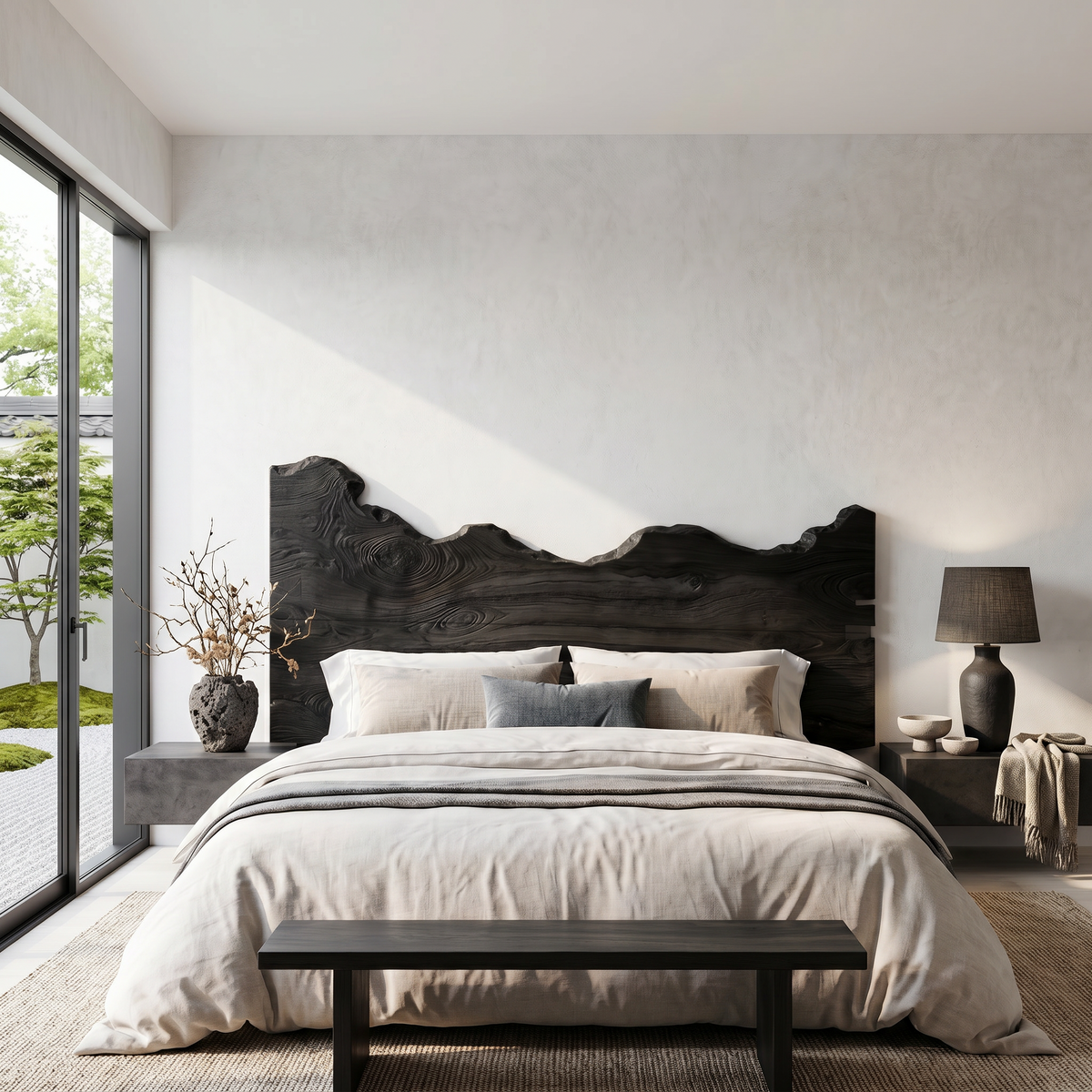 Contemporary Live Edge Wood Headboard For Bedroom - view 4