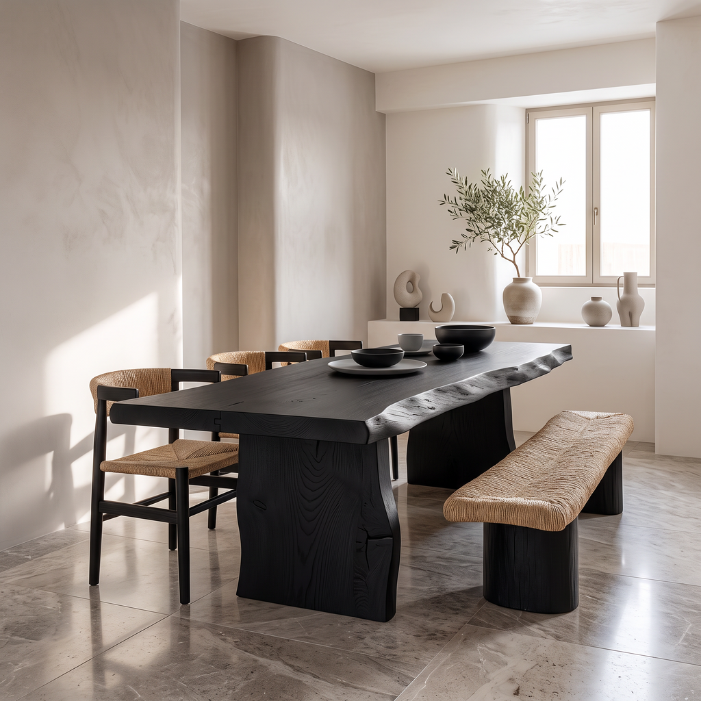 Dining Table Walnut Wood Live Edge Modern Gift - view 4
