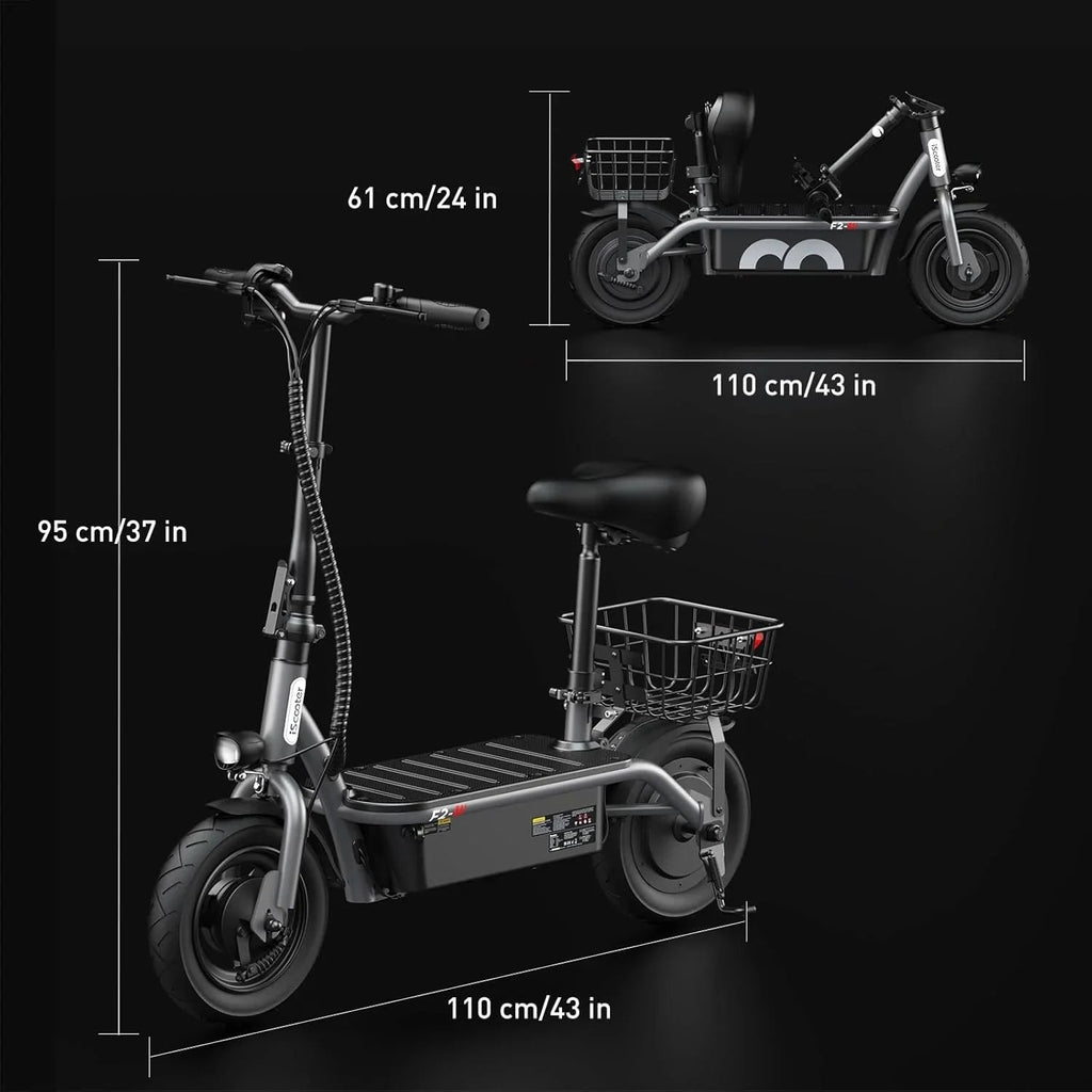 iScooter Electric Scooter With Seat, 500W, 21 Miles, 15.6 mph - i12