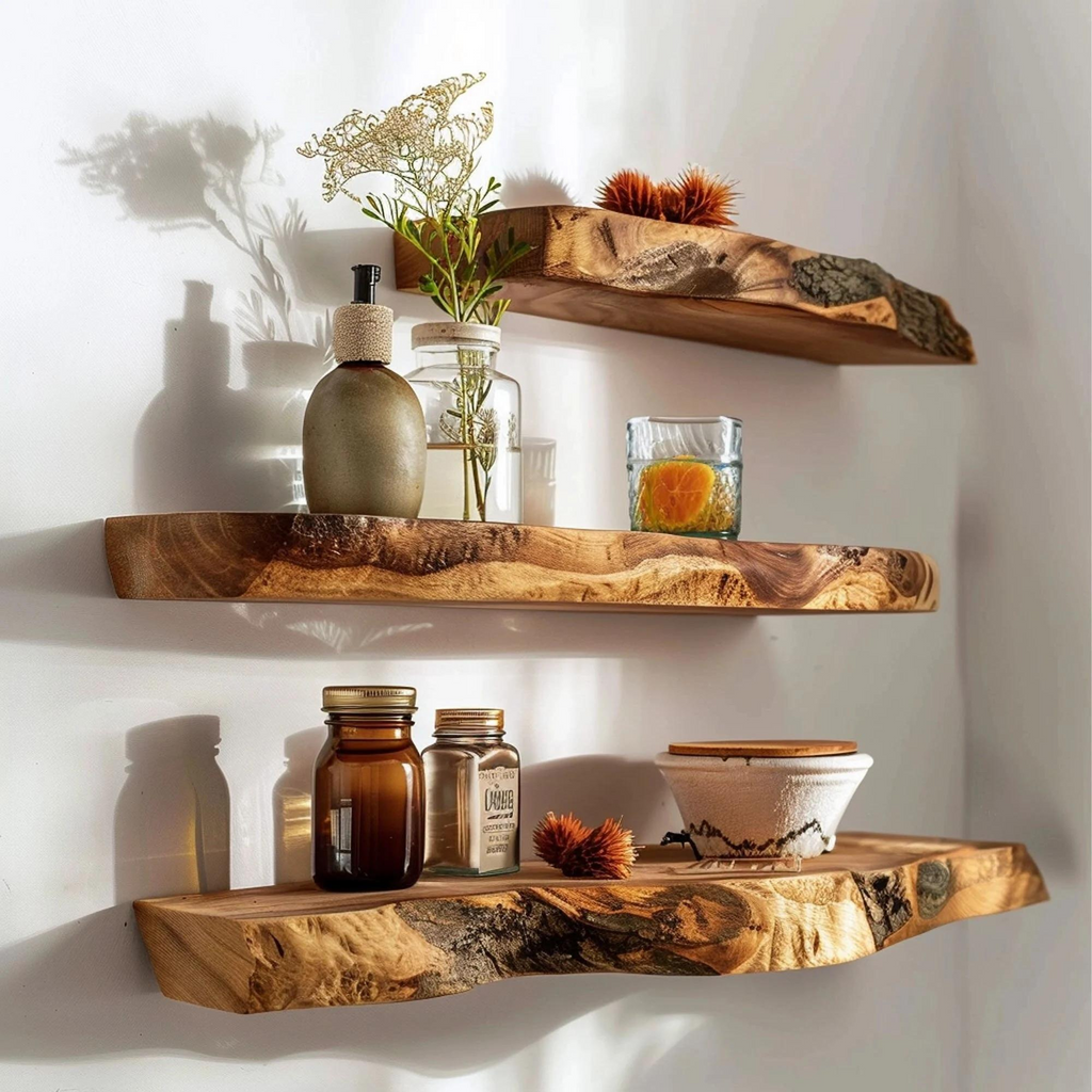 Custom Floating Shelf Live Edge - view 3