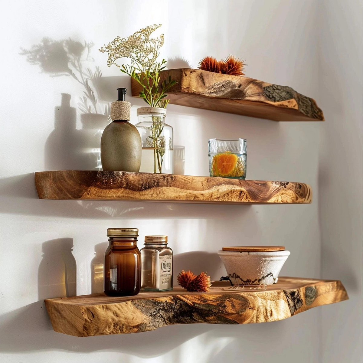 Custom Floating Shelf Live Edge - view 3