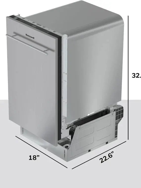 Honeywell 18-Inch Dishwasher, 8 Place Settings, Stainless Steel Tub - Stainless Steel