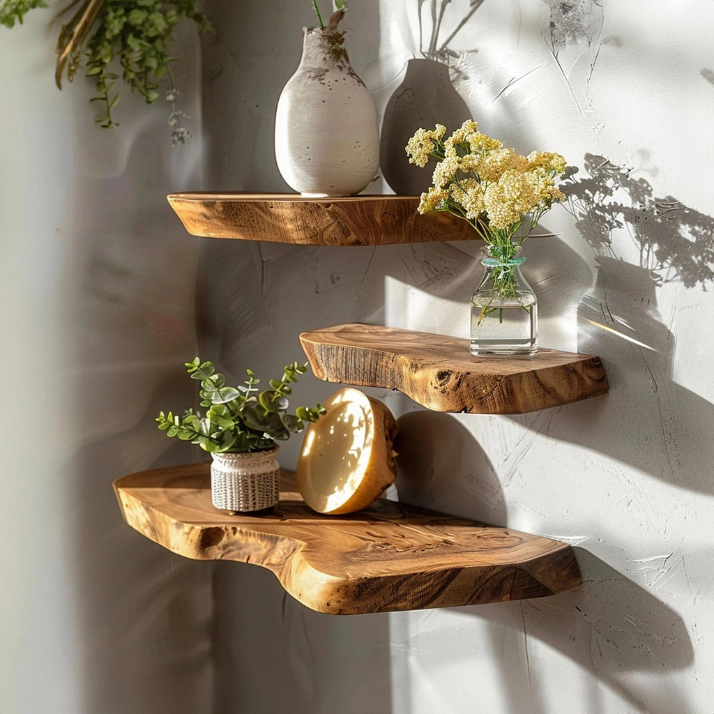 Custom Floating Shelf Live Edge - view 2