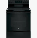 GE 30-Inch Black Freestanding Electric Range With Dual-Element Cooktop And Self-Cleaning Convection Oven