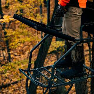 Jumbo Jack Ladder Stand With Adjustable Shooting Rail, 26 in x 31 in Platform, Mesh Seat