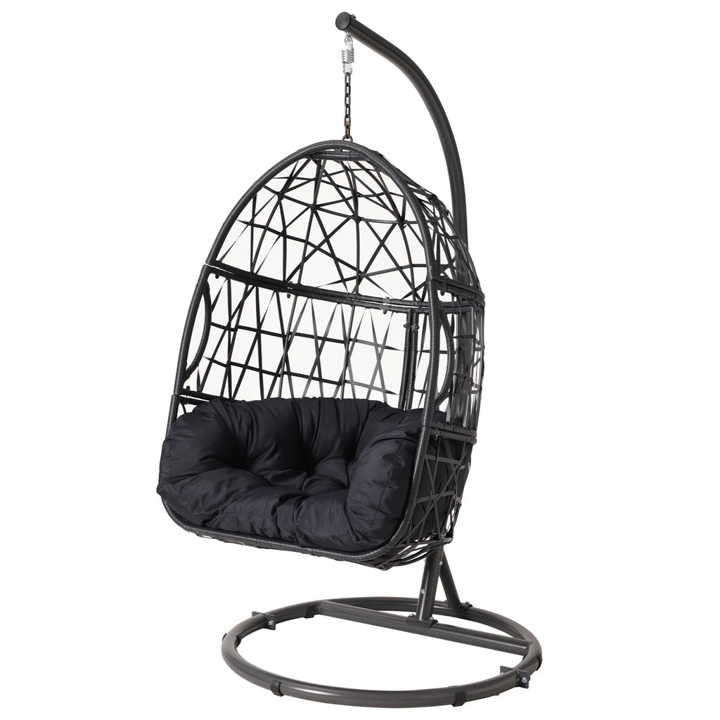 Haverchair Outdoor Patio Wicker Egg Chair With Stand And Cushion