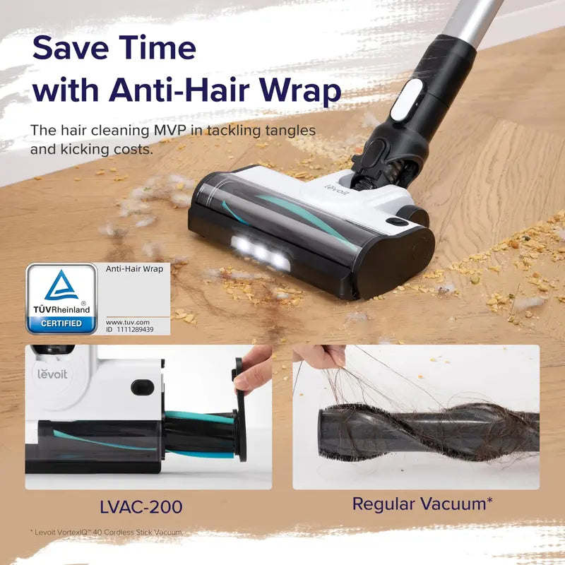 LEVOIT Cordless Vacuum Cleaner With Anti-Hair Wrap, 50-Min Battery, Pet Tool And 5-Stage Filtration
