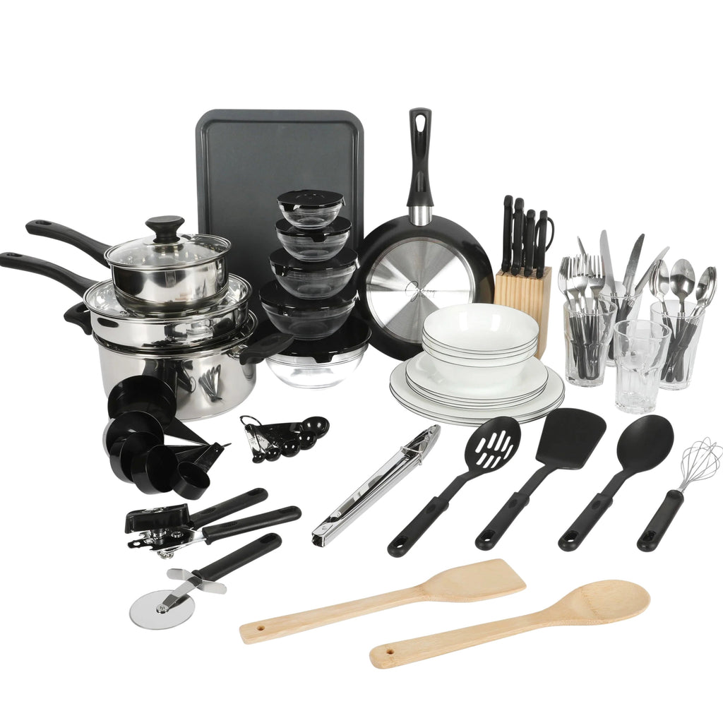 Gibson Home 71-Piece Stainless Steel Silver Cookware Combo Set