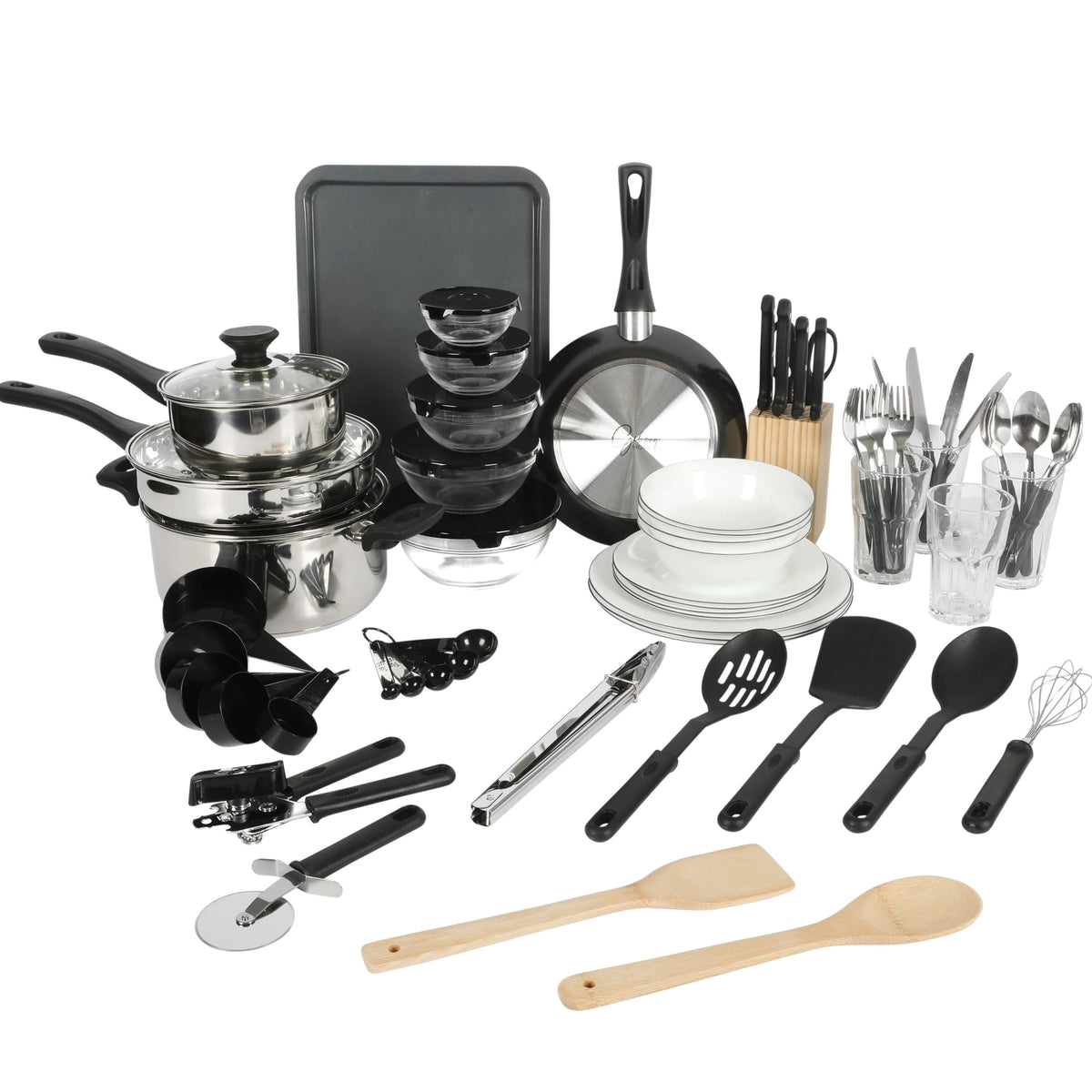 Gibson Home 71-Piece Stainless Steel Silver Cookware Combo Set