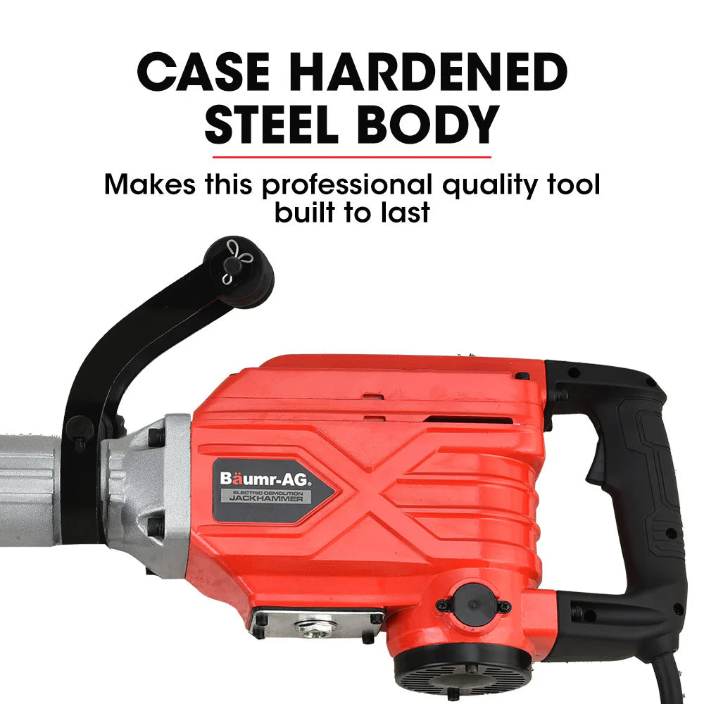 Baumr-AG Electric Demolition Jackhammer 2300W, 3 Chisels, Carry Case - BMJK-23S Mk II BAJHTL04A