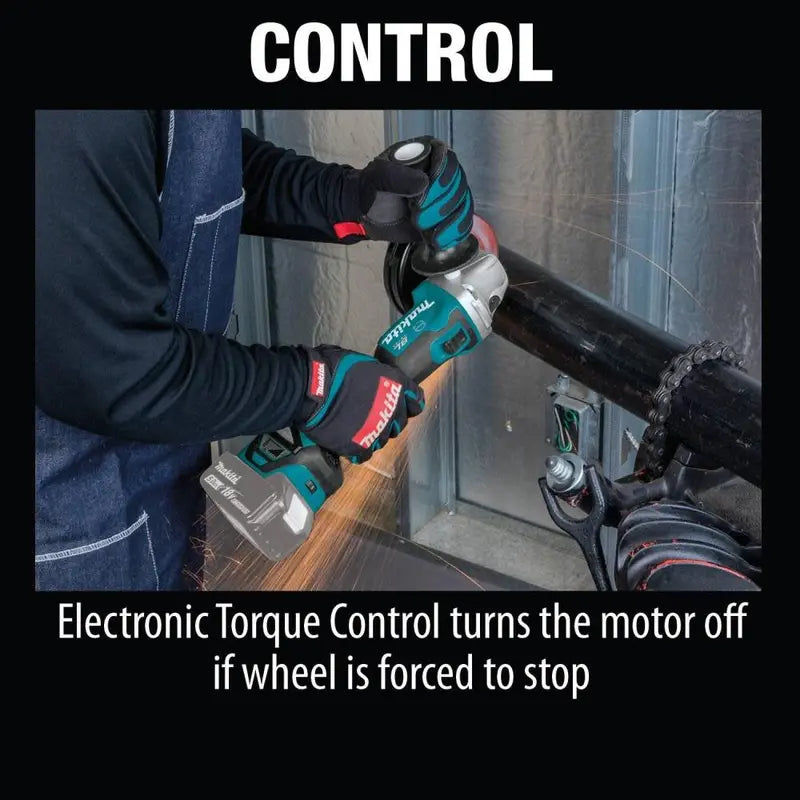 Makita 18V LXT 4-1/2 / 5 in Cut-Off/Angle Grinder With Electric Brake And AWS Bare Tool - XAG17ZU