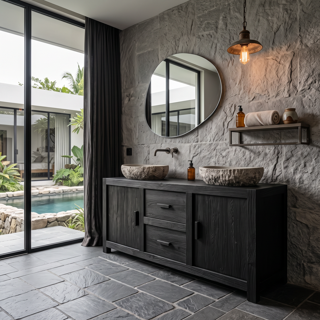 Contemporary Double Bathroom Vanity With Cabinet And Drawer Storage For Bathroom - view 4
